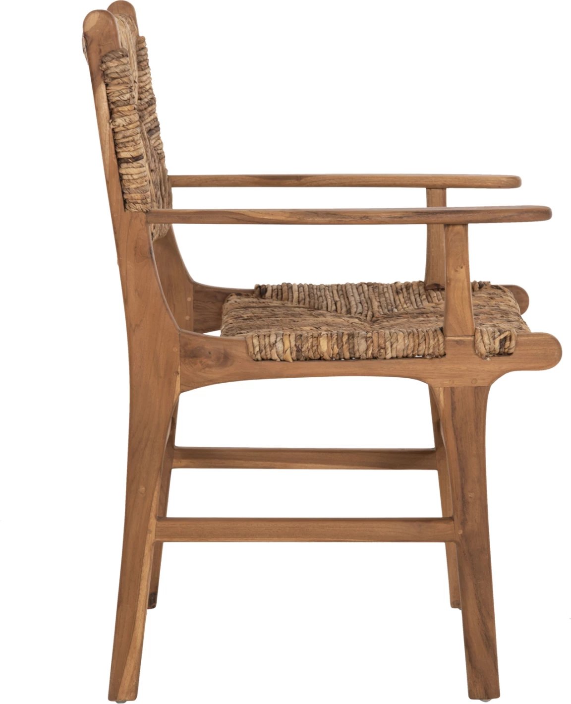 Karrige profesionale, dru teak dhe rush-matt, 57.5x59x87H cm, ΗΜ9400.11