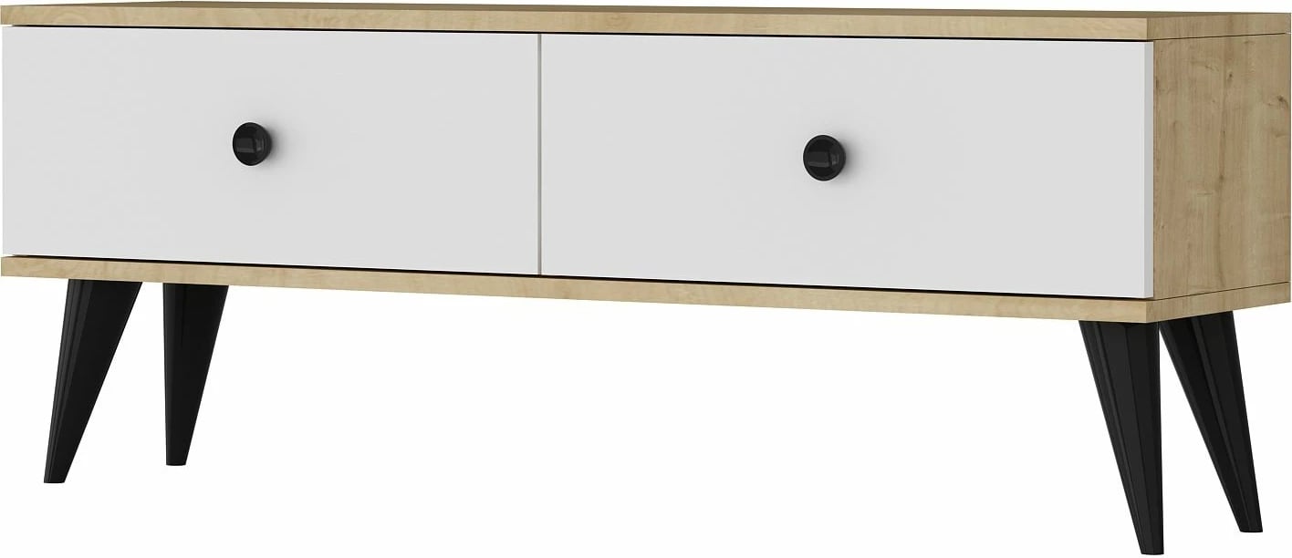 Komodë TV, ngjyrë lis safir dhe e bardhë, Mona 120