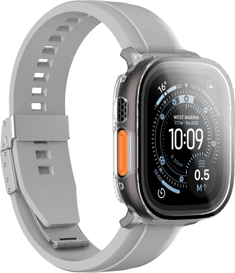 Mbrojtës ekrani xhami me mbështjellës, AmazingThing Radix FullGuard, për Apple Watch Ultra 3 49mm, transparent