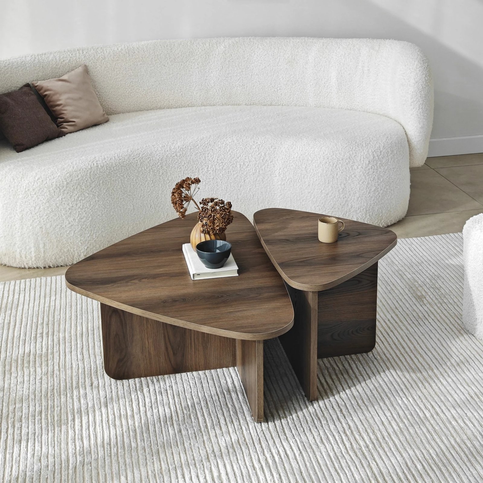 Set tavolinash kafeje Hanah Home, Ballare, ngjyrë arre