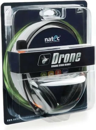 Kufje Natec Drone NSL-0294 me mikrofon, me kabllo, të zeza