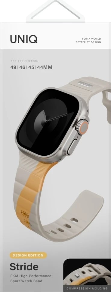 Rrip gome për Apple Watch UNIQ Stride De Rubber, 44/45/46/49mm, Bezhë