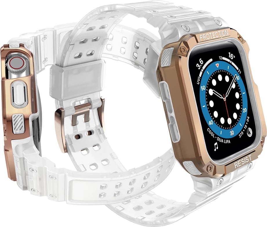 Rrip me mbështjellës Hurtel për Apple Watch 7/6/5/4/3/2/SE, 45/44/42mm, Bardhë/Rozë Gold