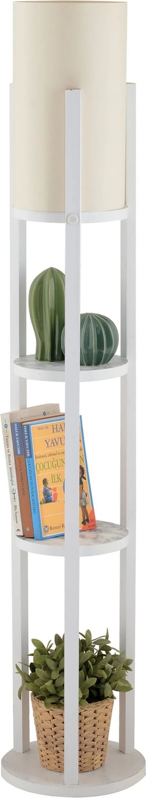 Llambë dyshemeje Opviq, Circle Nora - SMK, e bardhë, me rafte