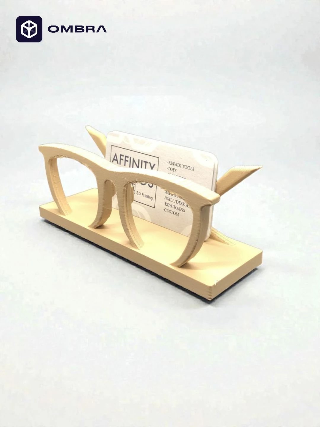 Mbajtëse për vizitëkarta në formë Syze, krem