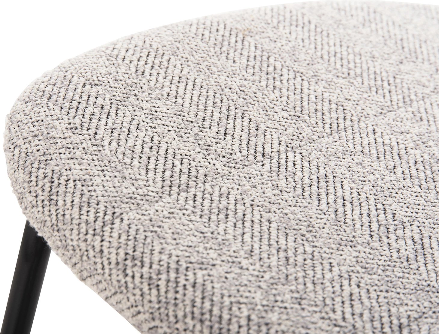 Karrige ngrënieje DORY FH9855.03 kornizë metalike në të zezë, pëlhurë në gri të lehtë 48,5x61x76H cm., set prej 4 copë