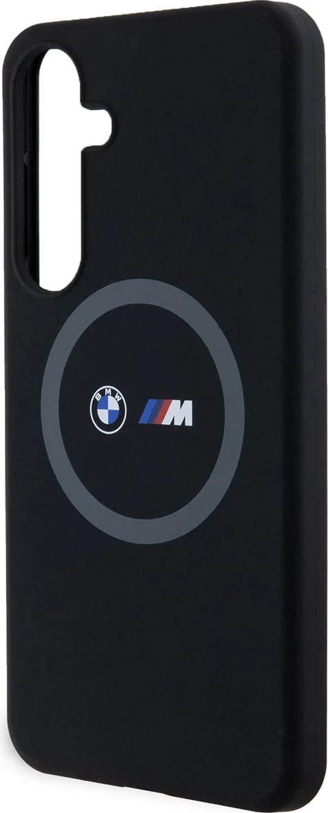Mbështjellës BMW M Silicone Printed Ring MagSafe për Samsung Galaxy S24+, i zi