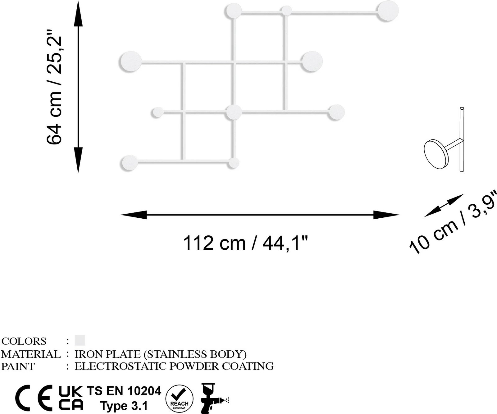 Varëse muri metalike Wallity, Fatara-B, e bardhë