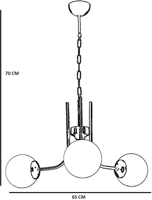 Llambë tavani Opviq Nevada, 3 drita, ngjyrë e bardhë dhe ari
