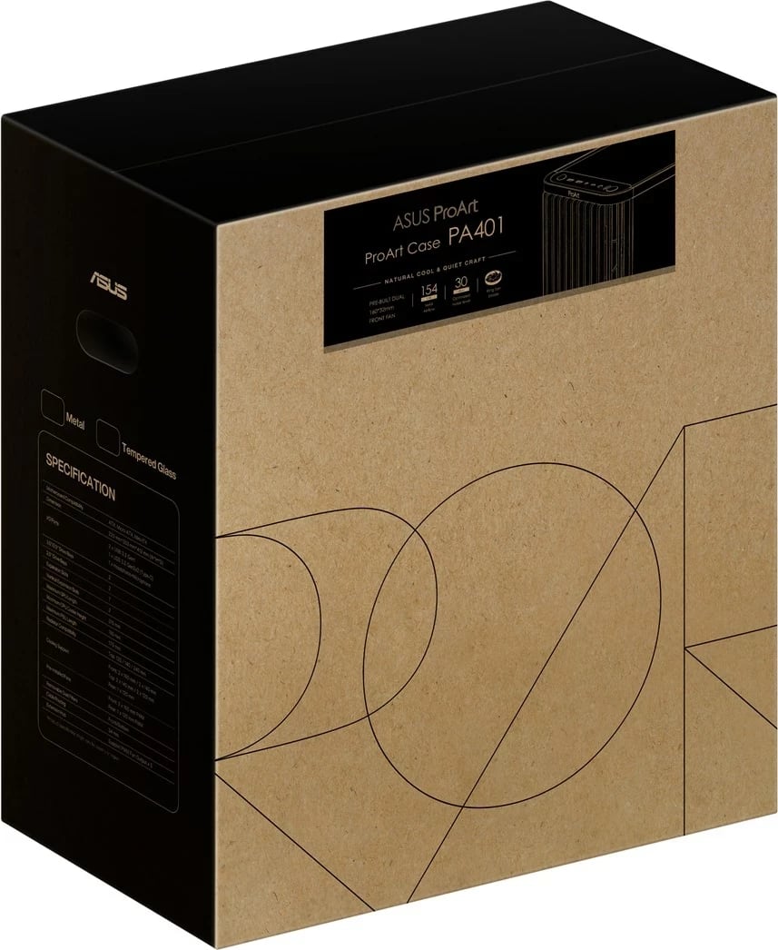 Kasë ASUS ProArt PA401 Wood METAL PWM, Black