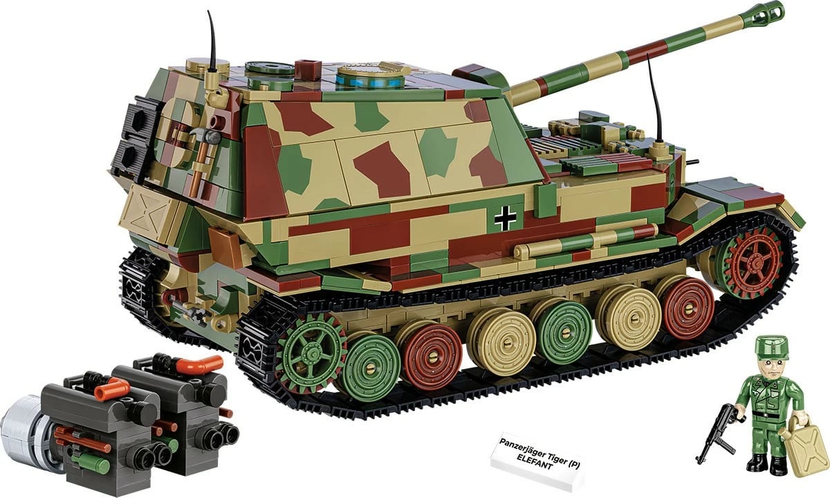 Set blloqesh Cobi Klocki Panzerjäger Tiger (P) Elefant, 1252 pjesë, Kamuflazh