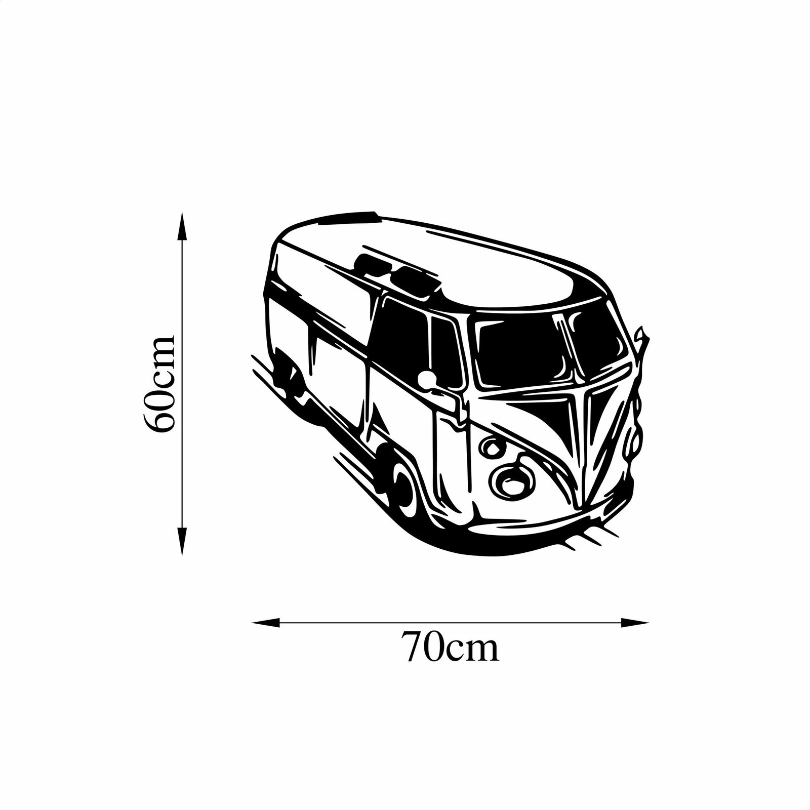 Aksesor dekorativ metalik për mur, Wallity, Woswos, ngjyrë e zezë, 60x70cm