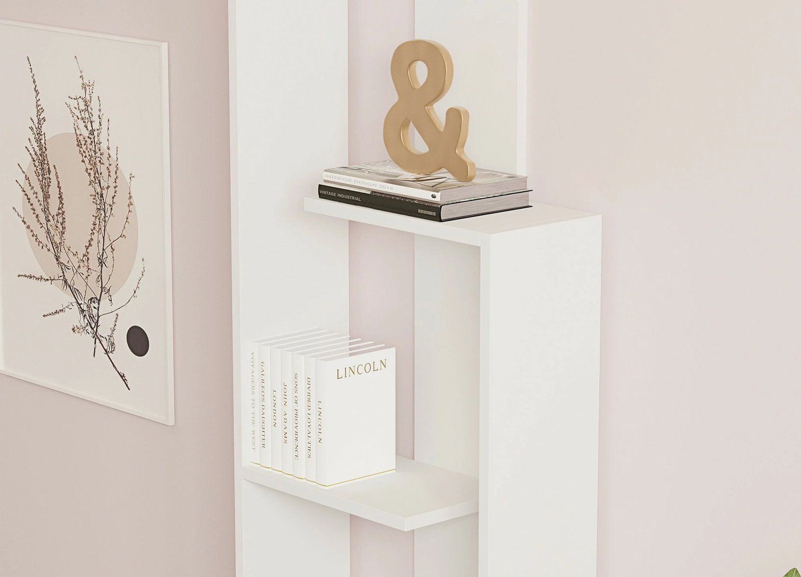 Raft librash Hanah Home, Wand, i bardhë