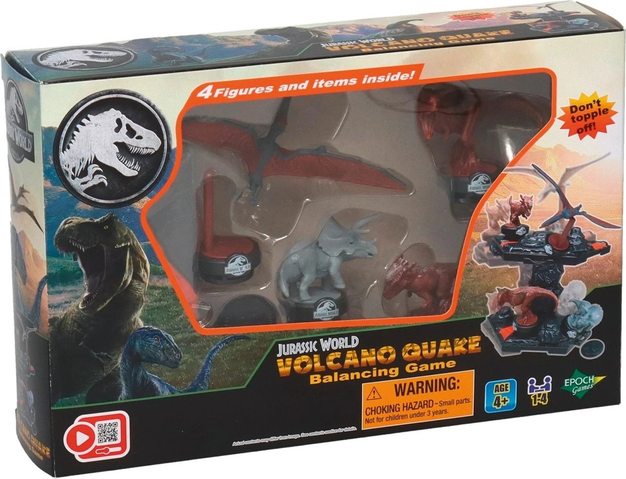 Lojë tavoline EPOCH Jurassic World Volcano Quake Balancing Game, për fëmijë, shumëngjyrëshe