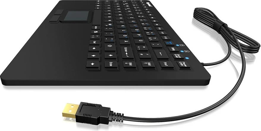 Tastierë KeySonic KSK-5230IN, touchpad + maus, silikon, IP68, USB, e zezë