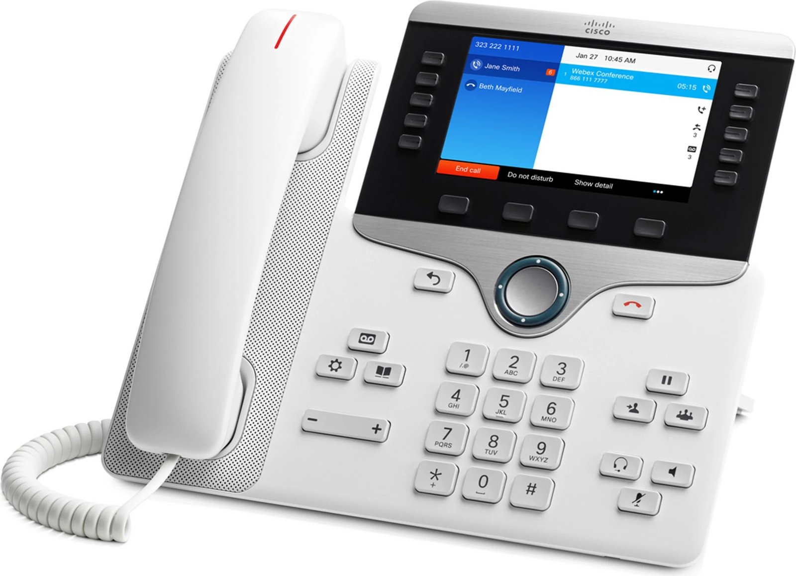 Telefon IP Cisco 8841, 5 inç, Gigabit Ethernet, PoE, i zi/argjendtë