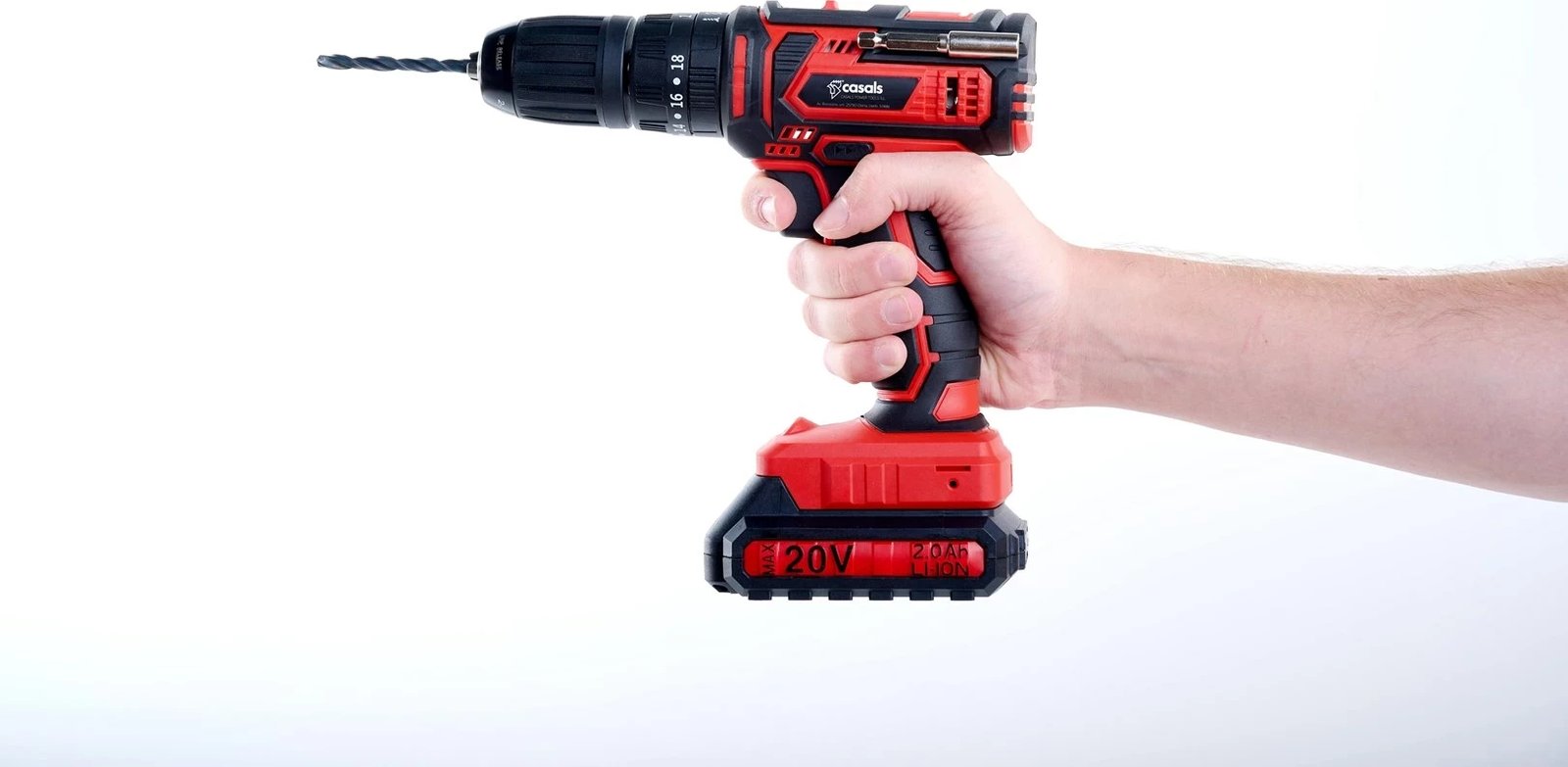 Kaçavidë/spiralë pa kabllo Casals CID2050B, 20V, 1 bateri, e zezë-kuqe