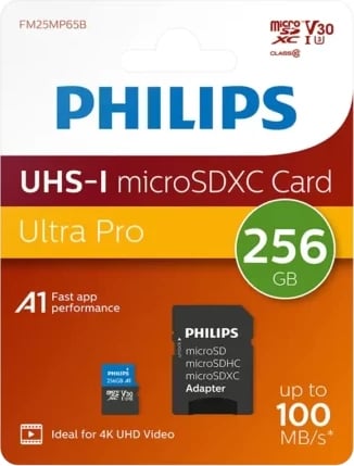 Kartë memorie MICROSDXC Philips, 256GB CLASS 10, ME ADAPTER