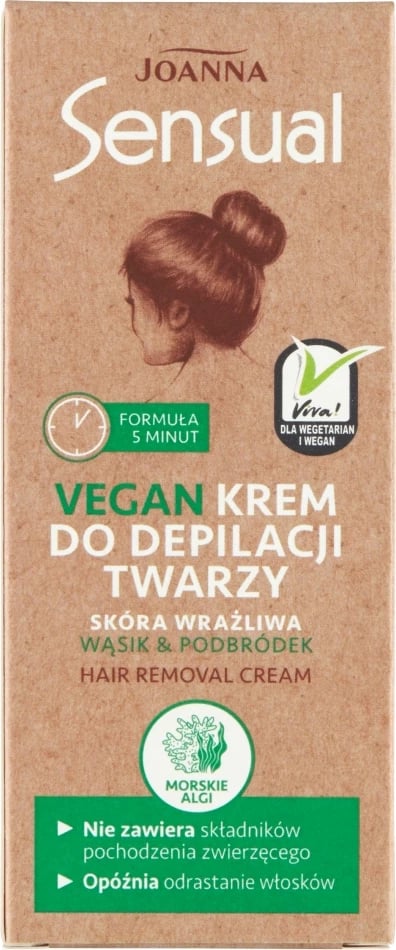 Krem depilimi për fytyrë për femra Joanna Sensual Vegan 20g