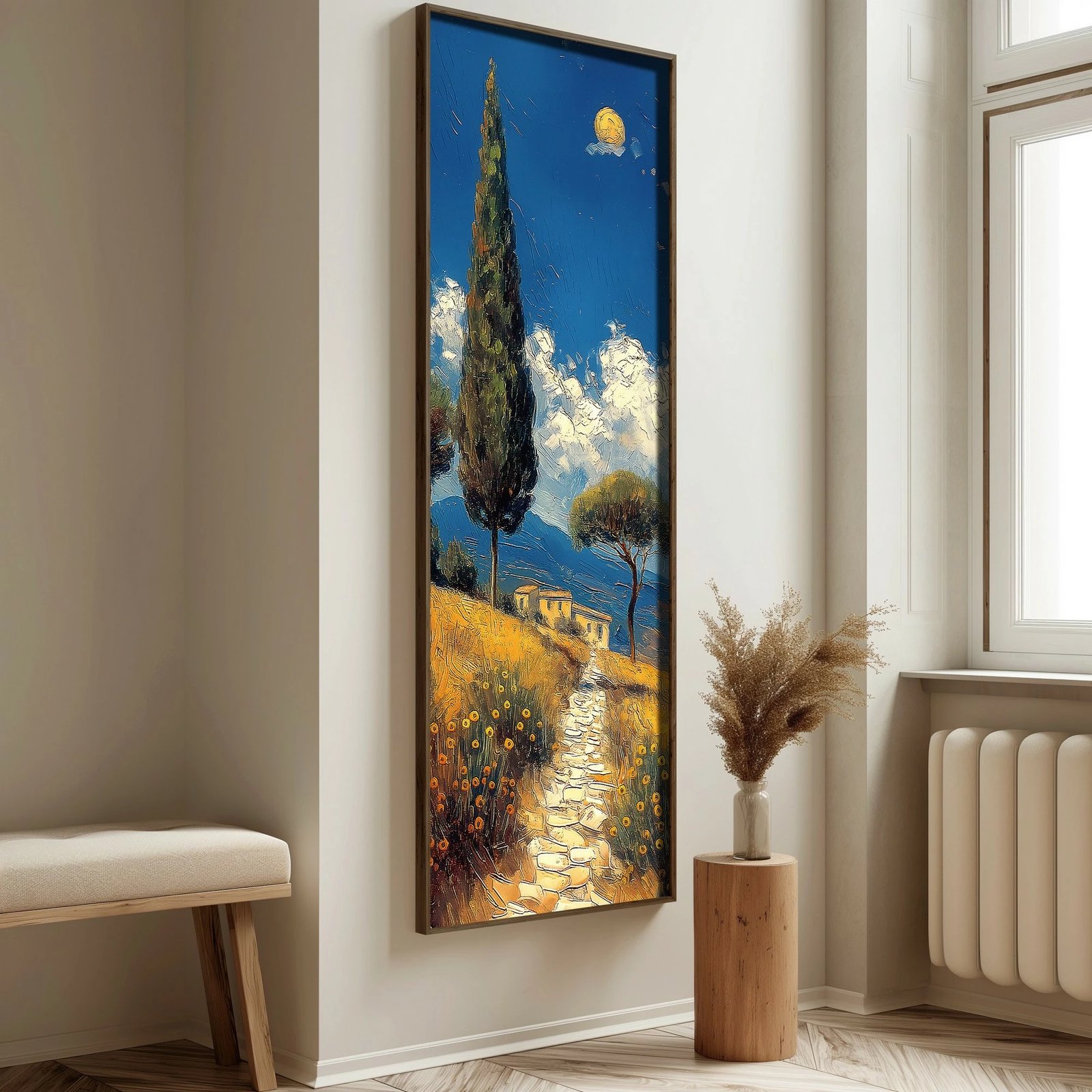 Pikturë dekorative me kornizë MDF, shumëngjyrëshe, LONG010-S/120-40