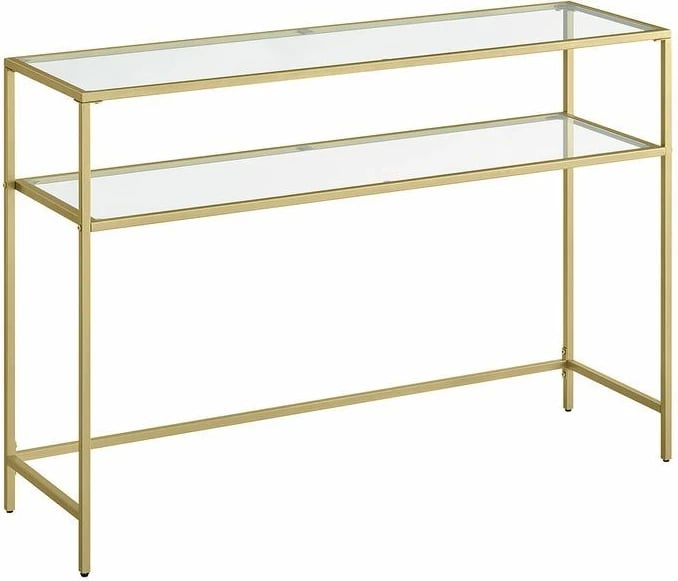 Komodë dekorative Skye, ngjyrë ari, xham i temperuar, By-4