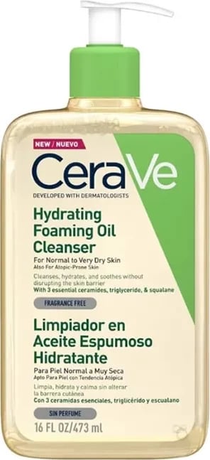 Vaj pastrues shkumues Cerave Moisturising Foaming Cleansing Oil unisex 473ml