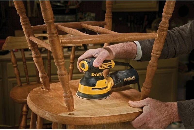 Lëmues orbital DeWALT 125mm 280W, zi/verdhe