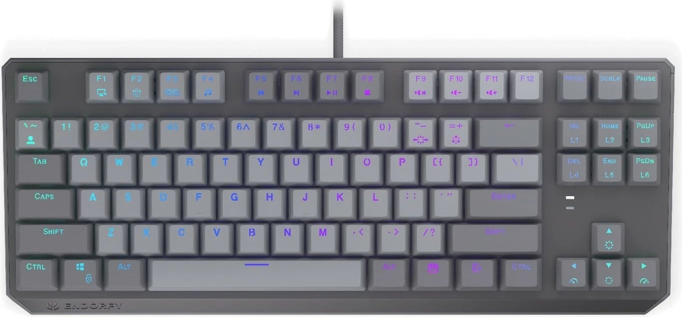 Tastierë mekanike Endorfy Thock V2 TKL, RGB, 80%, Hot-Swap, USB-C, gri