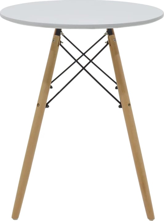 Set tavoline me karrige, ngjyrë gri-bardhë-natyrale, D60x73cm