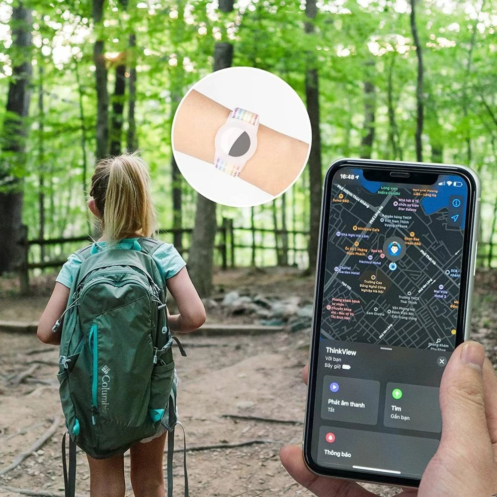 Rrip dore najloni Tech-Protect për fëmijë, për Apple AirTag, Blu