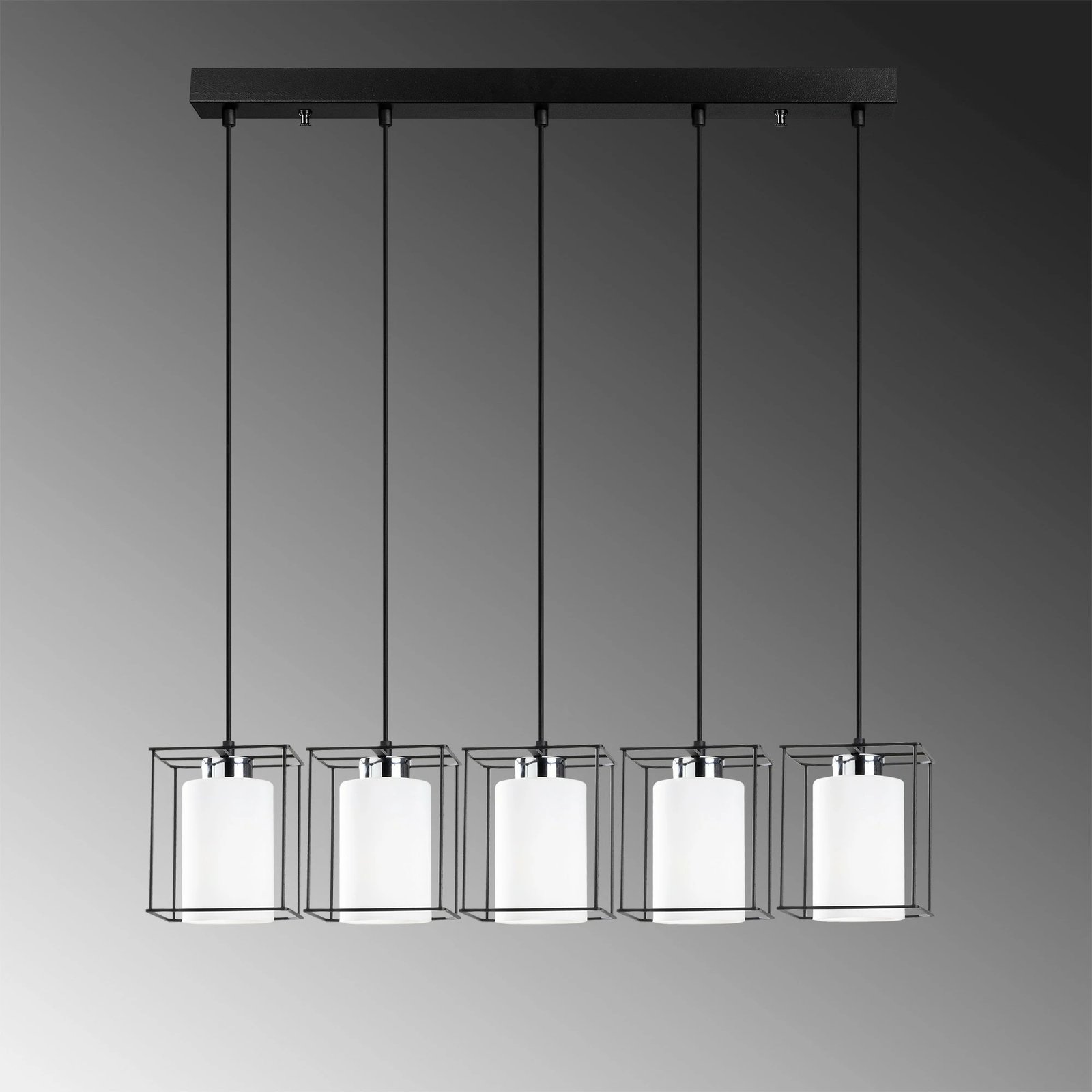 Llambadar Opviq Swank, i zi, 5 llampa, 85x113cm