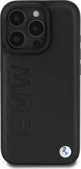 Mbështjellës BMW Leather Hot Stamp për iPhone 16 Pro, e zezë