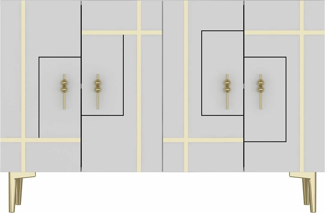 Konsolë Skye Decor, e bardhë, ari