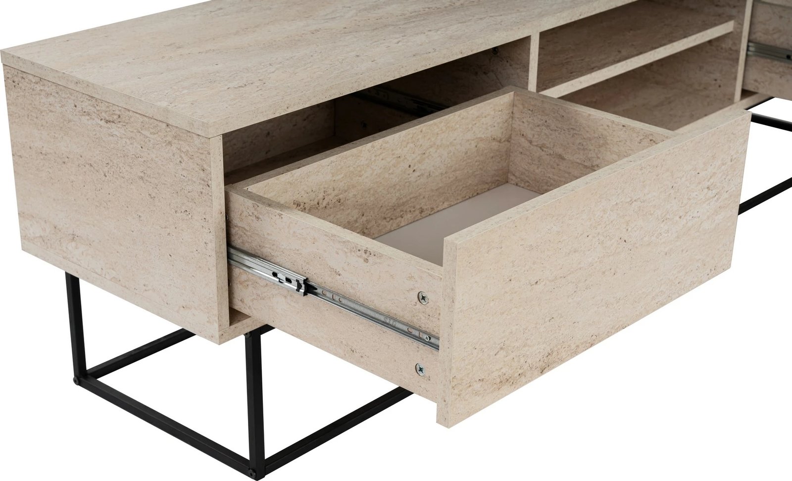 Komodë TV Hanah Home Escape 180, ngjyrë e zezë, travertin