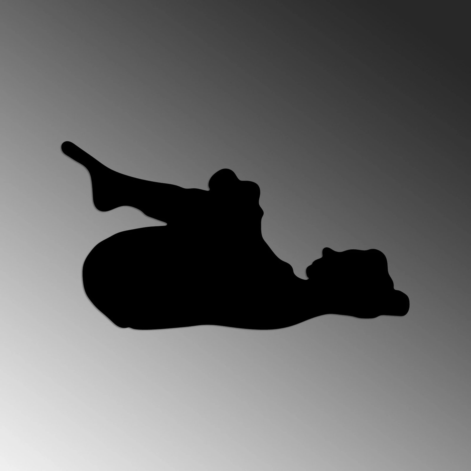 Aksesor dekorativ metalik për mur, Wallity, Yoga 8, ngjyrë e zezë, 60x33cm