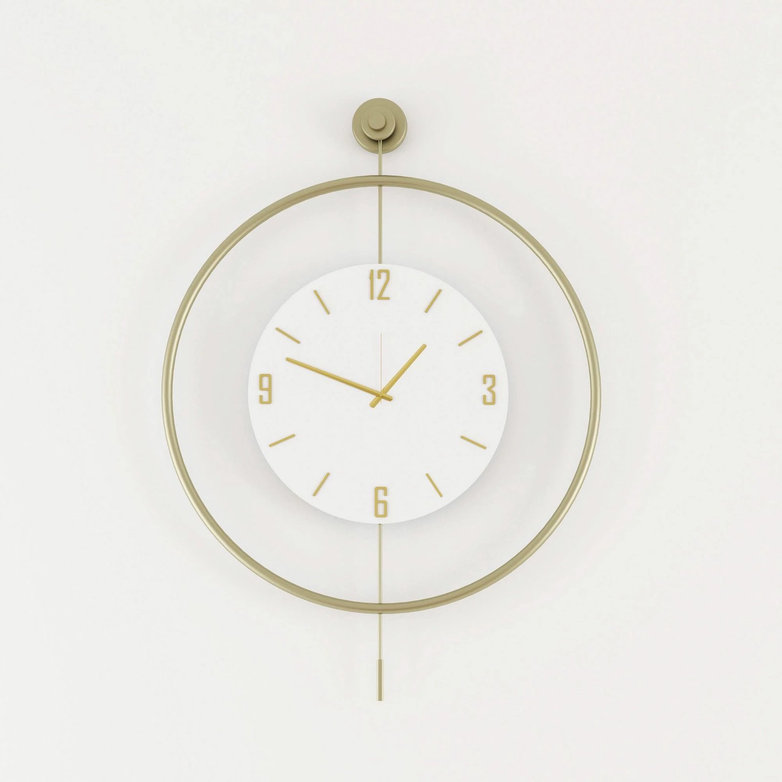 Orë muri dekorative metalike, ngjyrë ari, Wallity, Mclock-00134