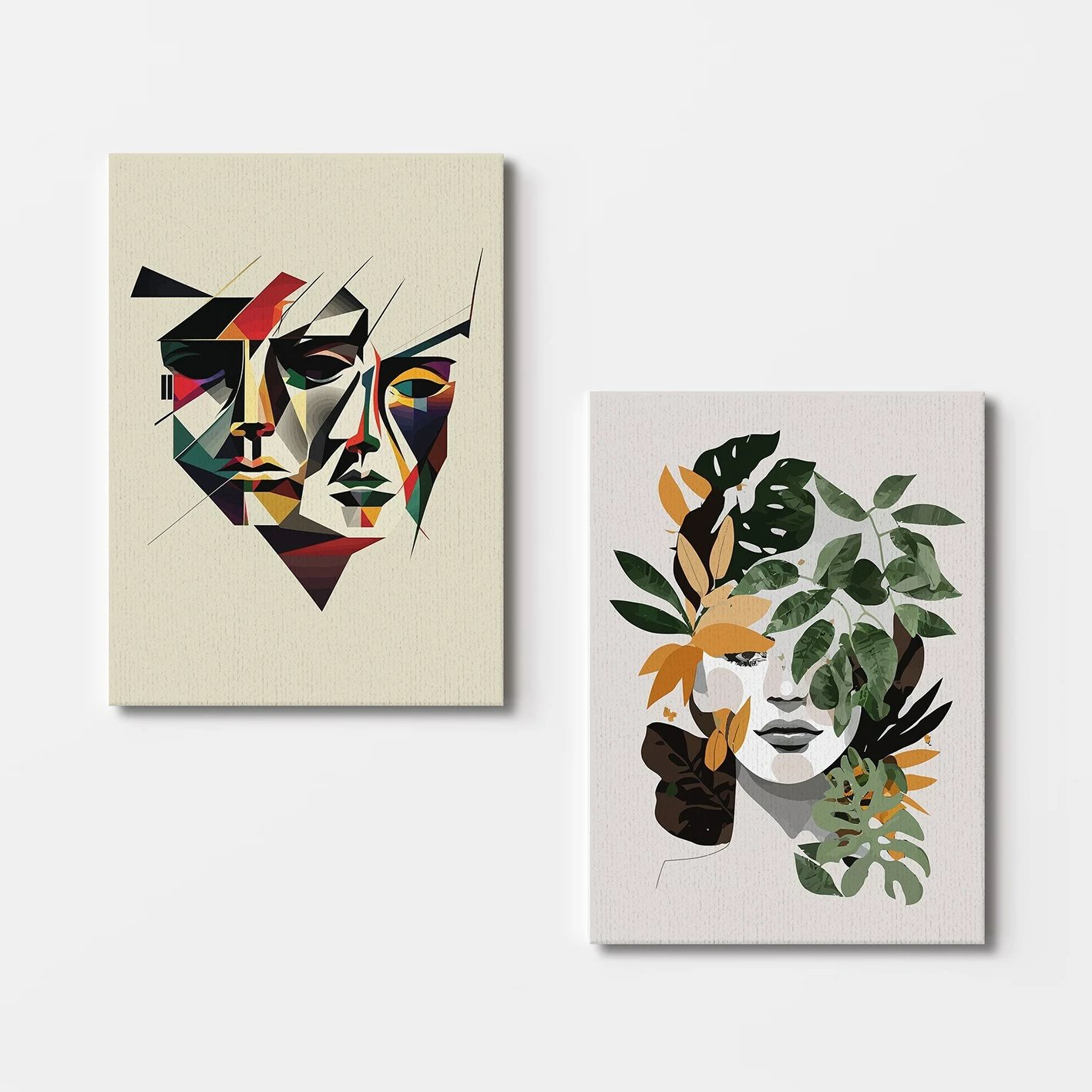 Pikturë dekorative në kanavacë (2 copë), Wallity, 2KNV4329, 50x70cm