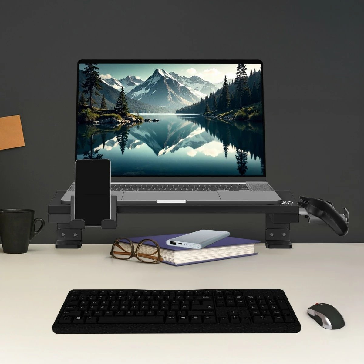 Mbajtëse laptopi Ergo Office ER-303 B, për tavolinë, e zezë Mbajtëse laptopi Ergo Office ER-303 B, për tavolinë, e zezë