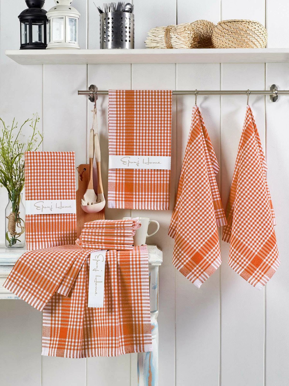 Set peshqirësh për larje (10 copë), Hermia Concept, pötikareli, portokalli