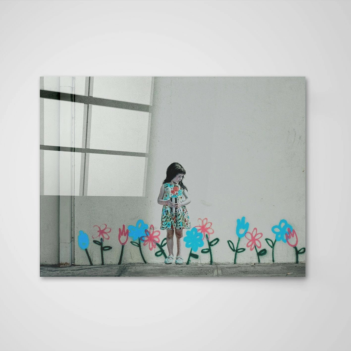 Pikturë dekorative xhami e temperuar, Banksy, shumëngjyrëshe, 50x70cm