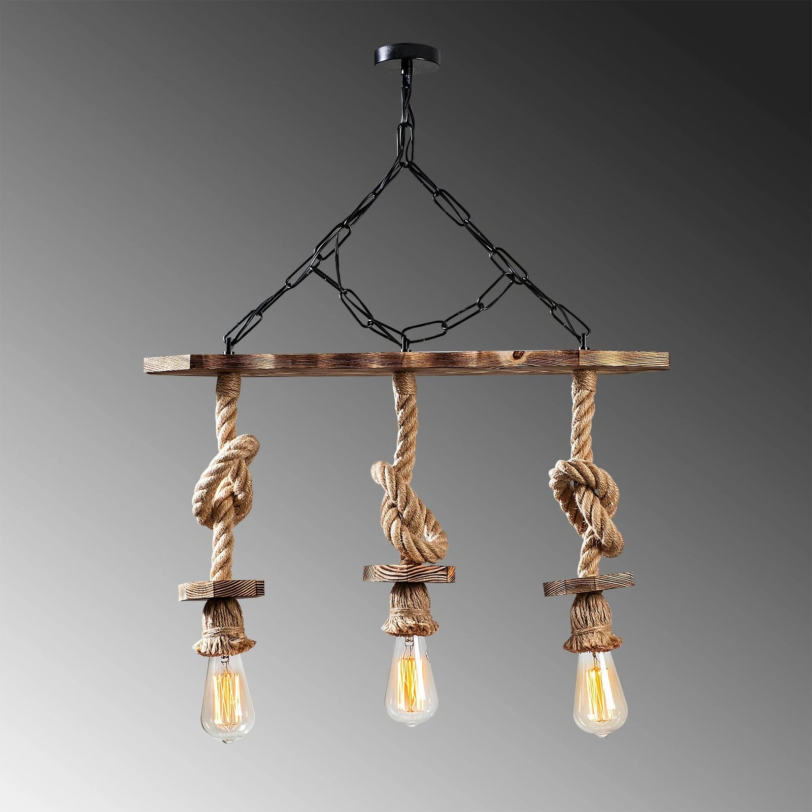 Llambë tavani prej druri, Opviq Erebos - 111-AV, e zezë, 63x11cm, lartësi 75cm