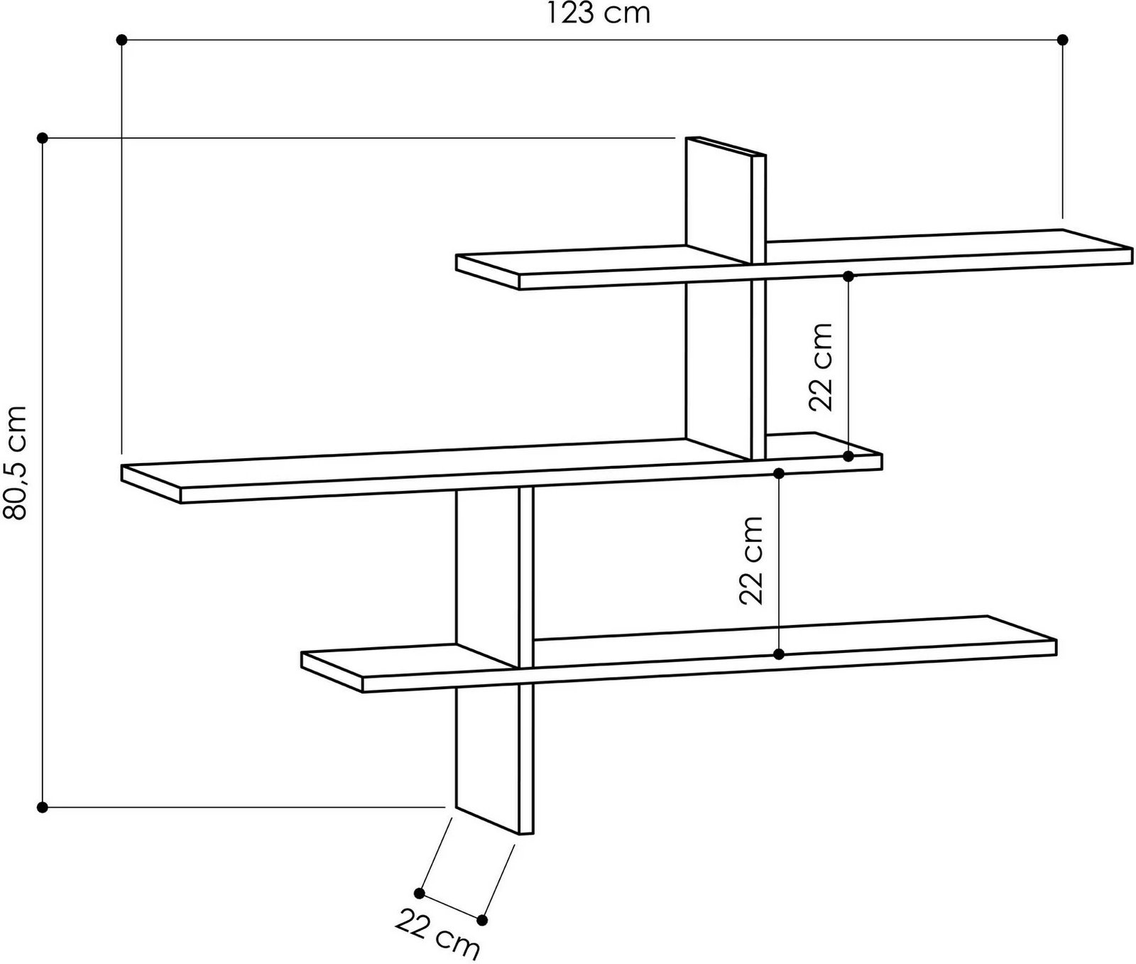 Raft muri Skye Decor, Leo, ngjyrë antracit