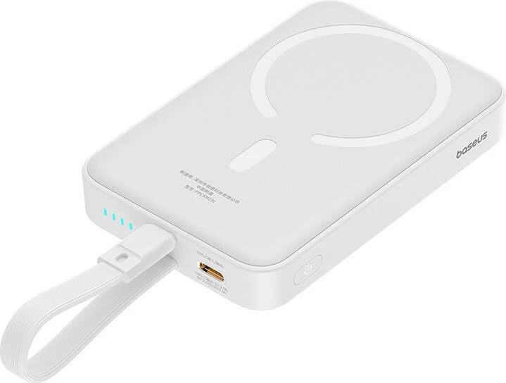 Powerbank Baseus Magnetic Mini 10000mAh, MagSafe, 20W, i bardhë