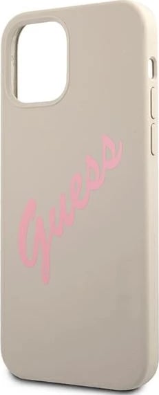 Mbështjellës Guess GUHCP12MLSVSGP për iPhone 12/12 Pro 6.1", silikon, hirtë/rozë Mbështjellës Guess GUHCP12MLSVSGP për iPhone 12/12 Pro 6.1", silikon, hirtë/rozë