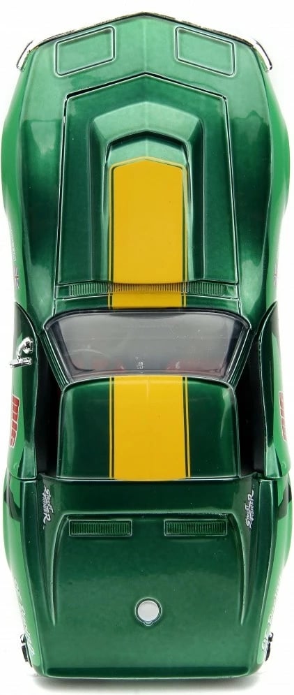 Veture lodër Jada Toys Street Fighter 1969 Chevrolet Corvette 1:24 me figurë Cammy, Gjelbër/Verdhë