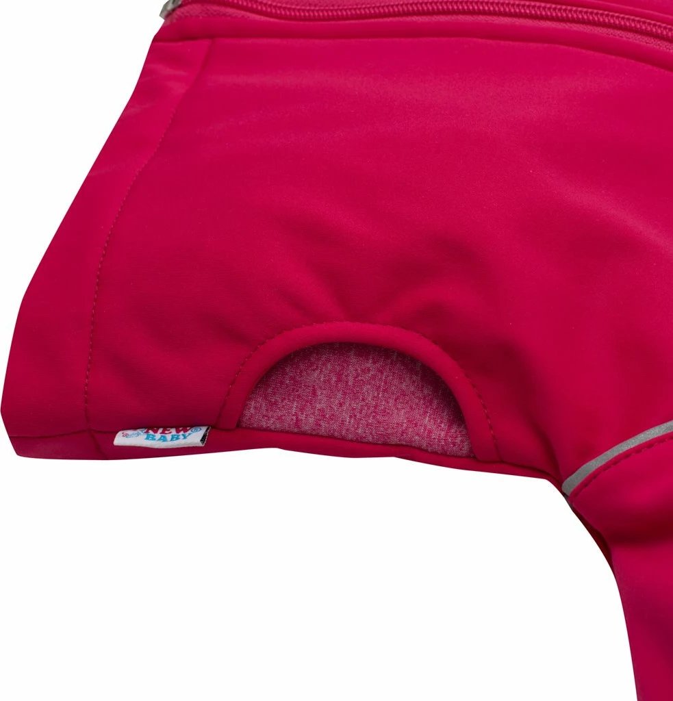 Xhaketë softshell bebe, New Baby, 3-shtresor 10.000 mm, me kapuç, madhësia 92 (18-24m), rozë