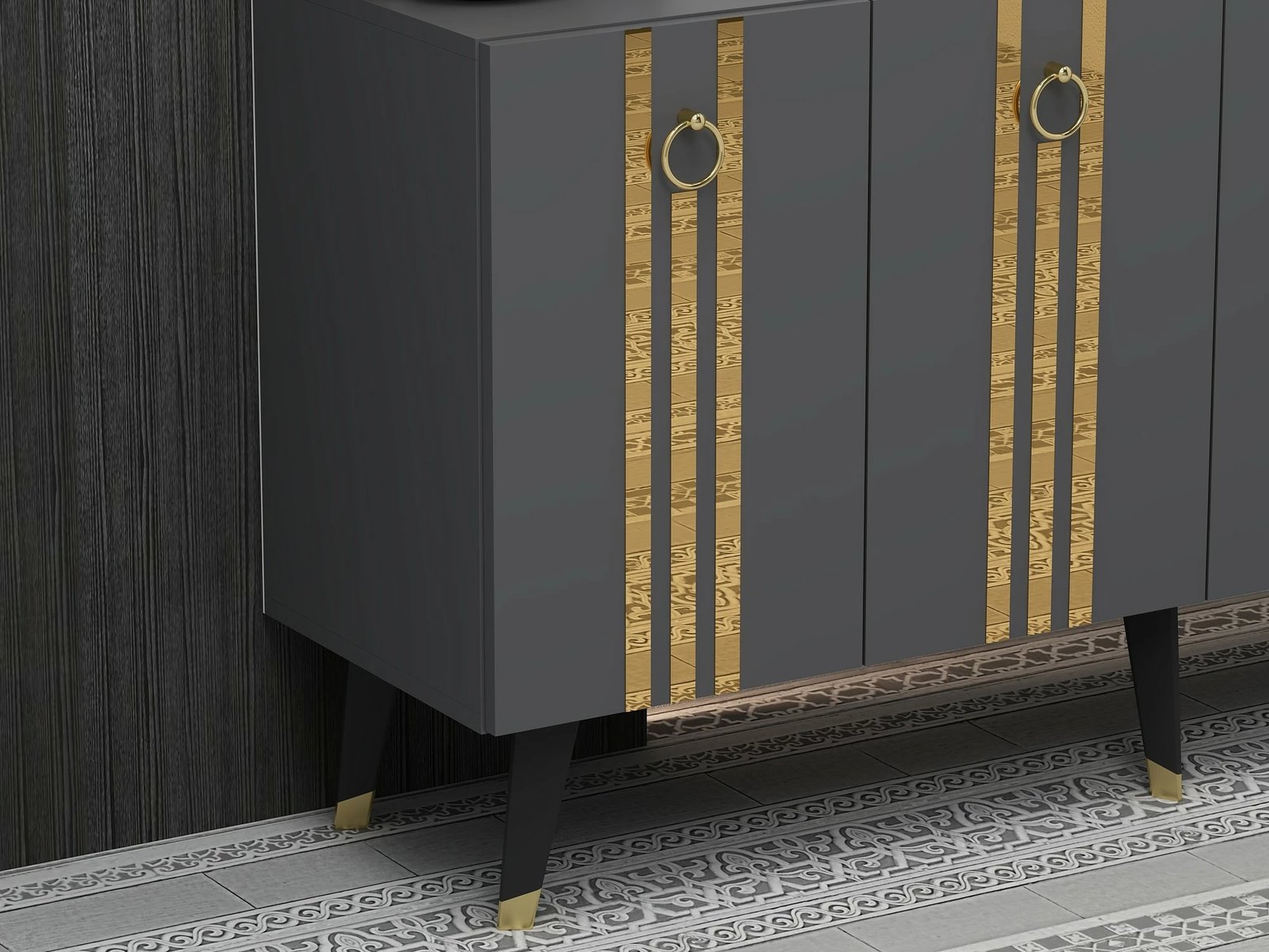 Konsolë Hanah Home, Isil, antracit dhe ari