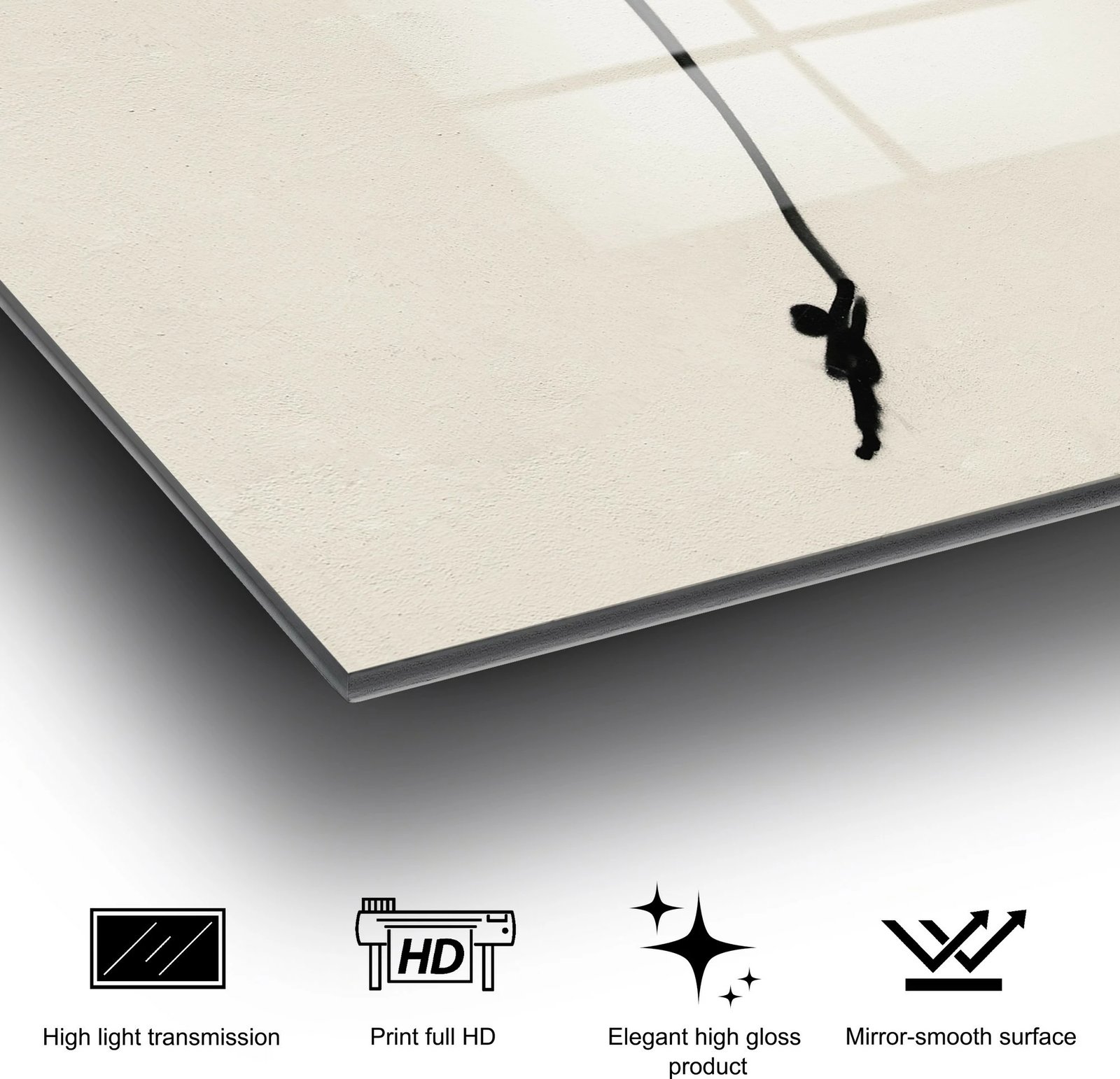 Pikturë dekorative prej xhami të temperuar, Banksy, shumëngjyrëshe, 30x45cm