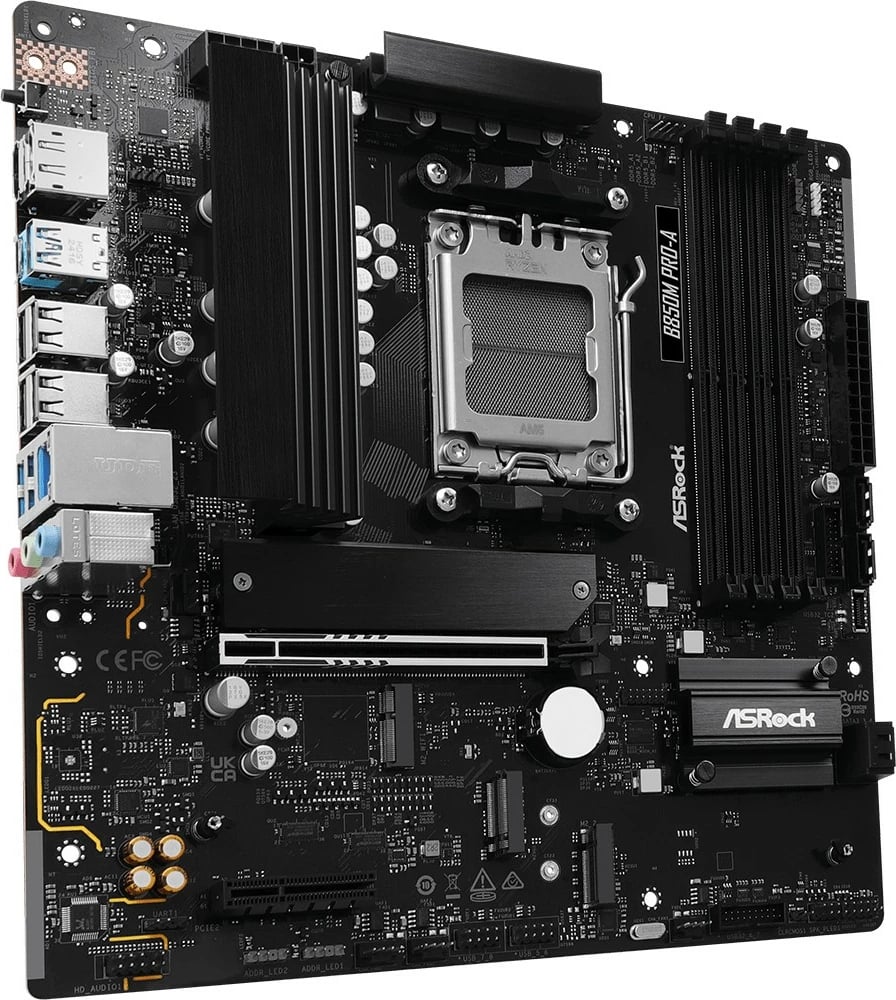 Pllakë amë ASRock B850M Pro A, AM5, micro ATX, PCIe 5.0/4.0, e zezë
