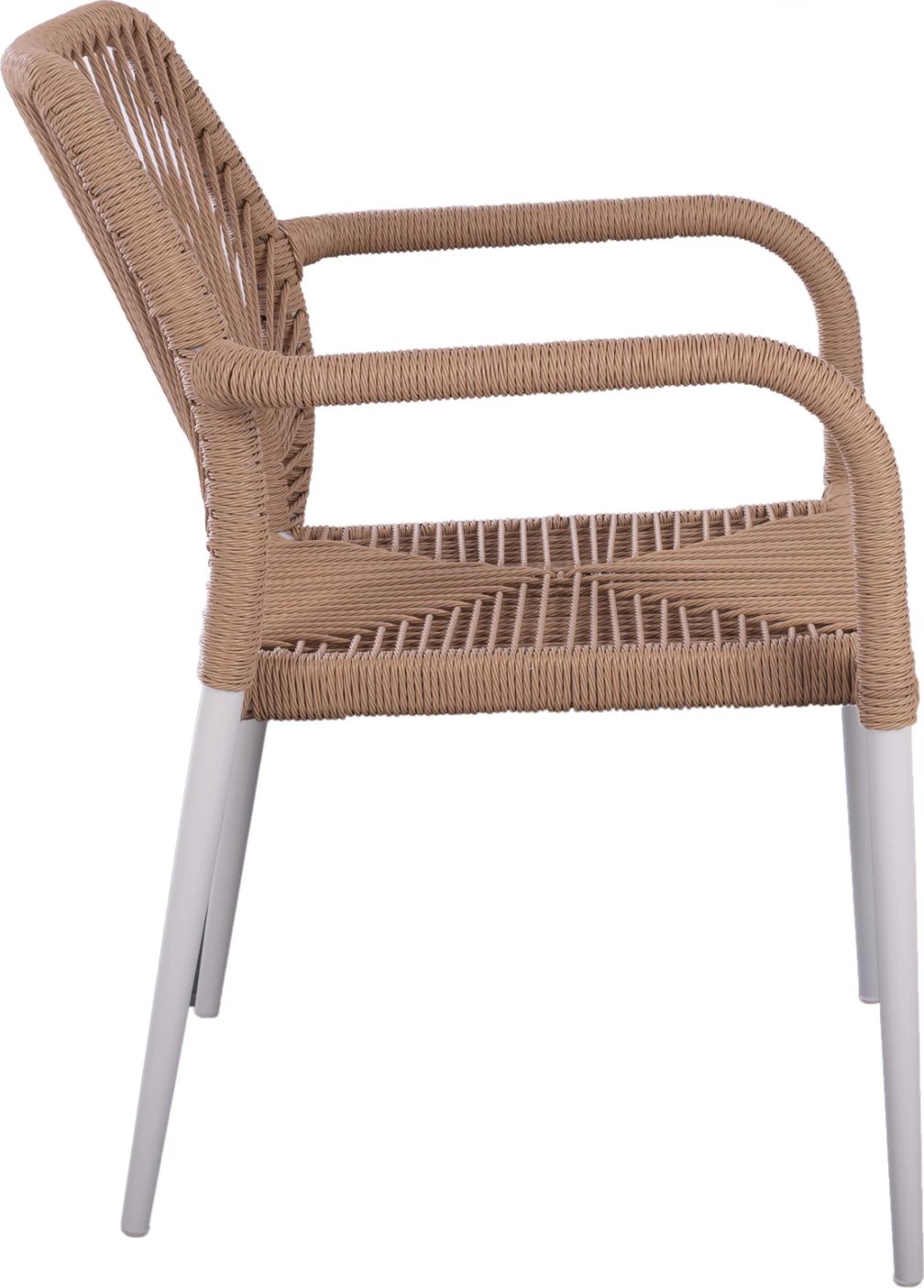 Karrige alumini e bardhë me litar PE bezhë FH5771.01 55Χ63Χ82 cm